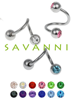 1.6mm Spiral med Strass Kulor