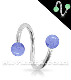 1.2mm Spiral med Kulor som Lyser i Mörkret 3mm