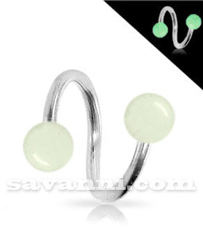1.6mm Spiral med Kulor som Lyser i Mörkret 6mm