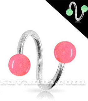 1.6mm Spiral med Kulor som Lyser i Mörkret 6mm