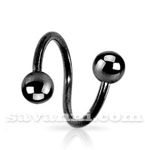 1.2mm Svart Spiral Piercingsmycke