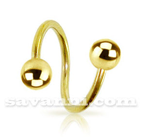 1.2mm Guldfärgat Spiral Piercingsmycke