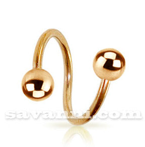 1.2mm Spiral Piercingsmycke Rose Gold