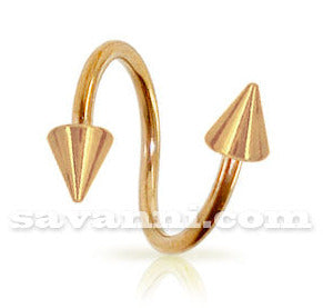 1.2mm Spiral Med Koner Rose Gold