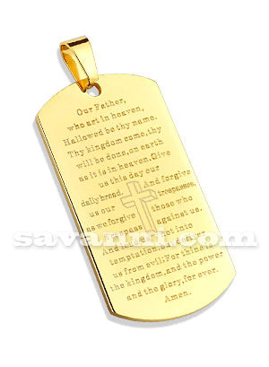 Guldfärgad Stålberlock Lord's Prayer