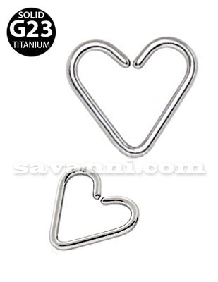 1.2mm Hjärta Piercingring Titan