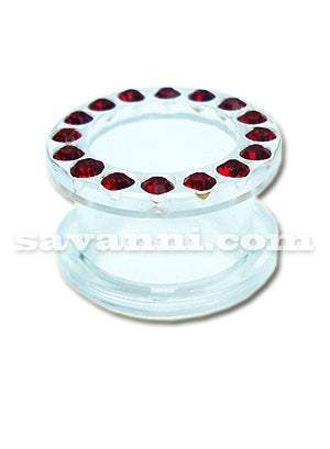 Transparent Plasttunnel med Röd Strass