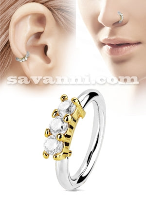 Piercingring Trinity Zirkon Line