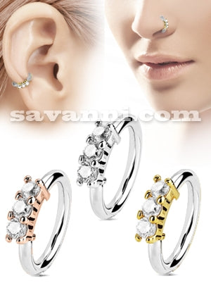 Piercingring Trinity Zirkon Line