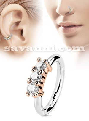 Piercingring Trinity Zirkon Line