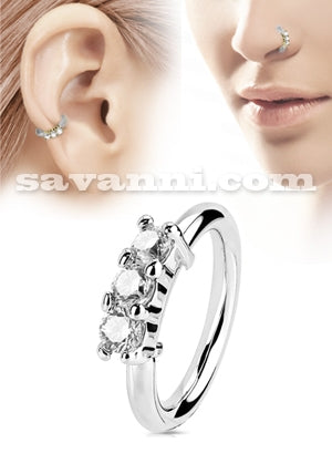 Piercingring Trinity Zirkon Line