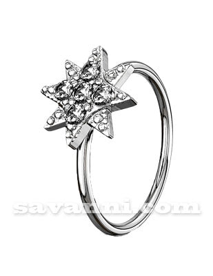 0.8mm Piercingring Zircon Stardust