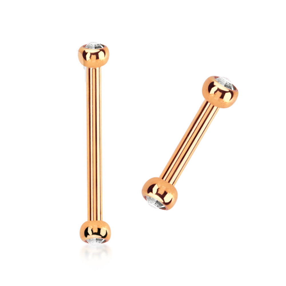 Barbell rose gold microstrass