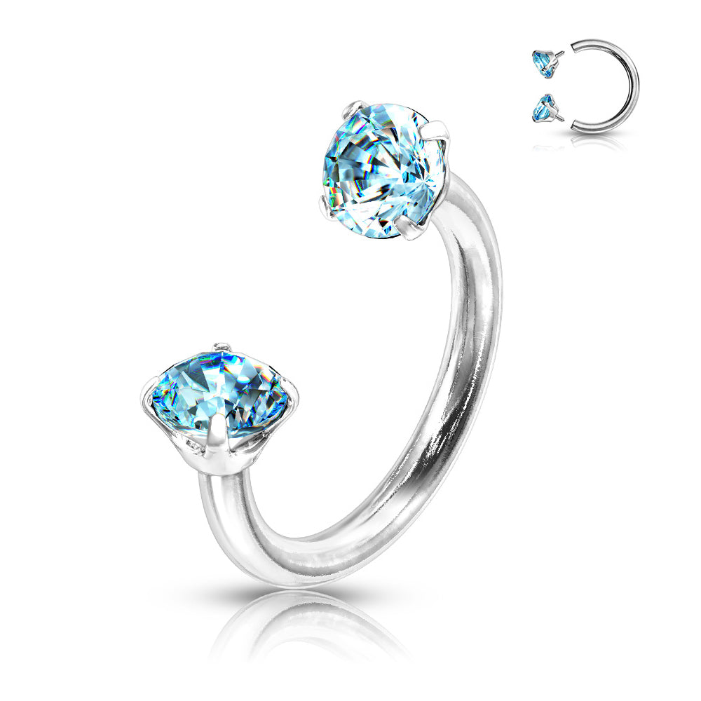  1.2mm Kirurgiskt Stål Hästskobarbell Zircon