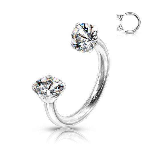  1.2mm Kirurgiskt Stål Hästskobarbell Zircon