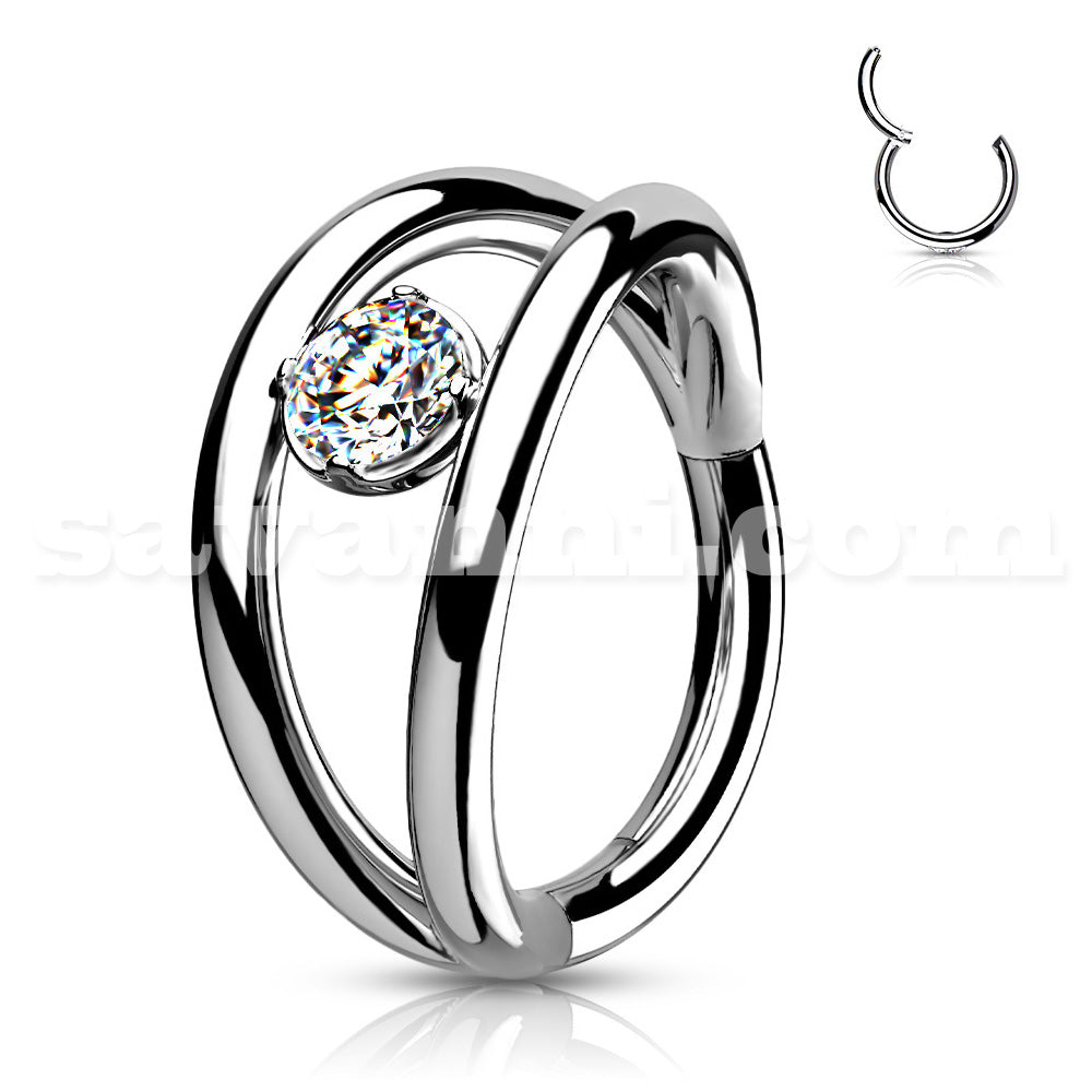 1.2mm Clicker Double Hoop Zircon