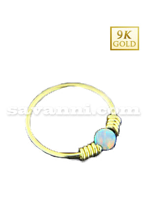 Ring Guld 9K Light Opal & Wires