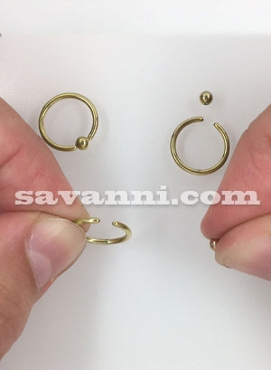 1.0mm Tunn Guldfärgad BCR-Ring