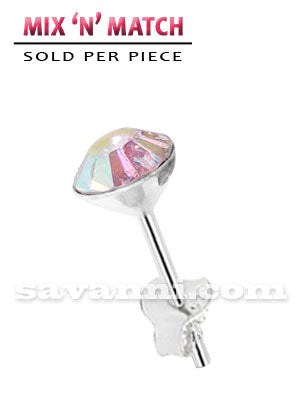 Silverörhänge Aurora Borealis Strass