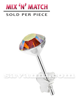 Silverörhänge Aurora Borealis Strass