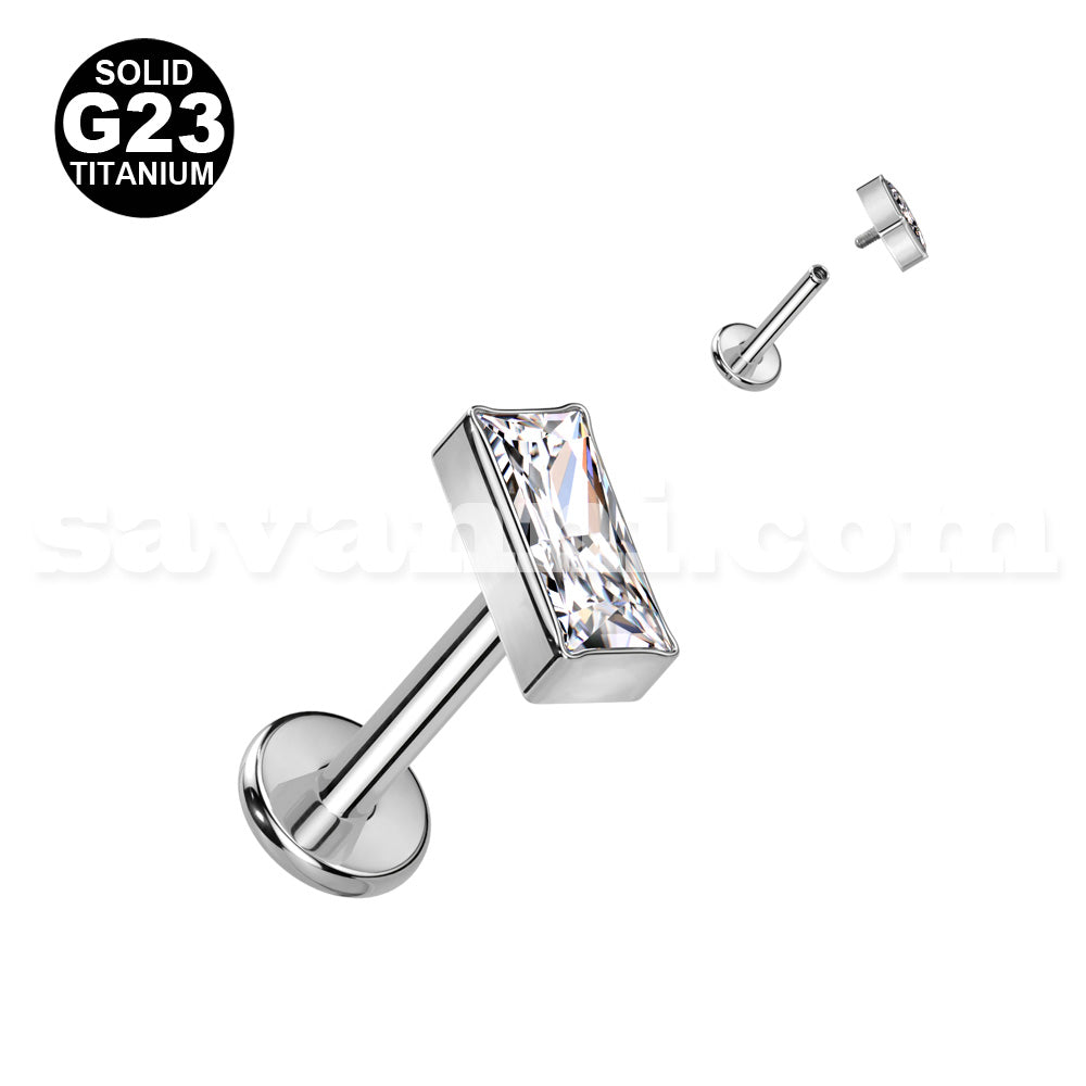 1.2mm Titaani Labret Square Zircon