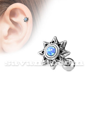 Helix-smycke / Tragus-smycke Tribal Sun Opal