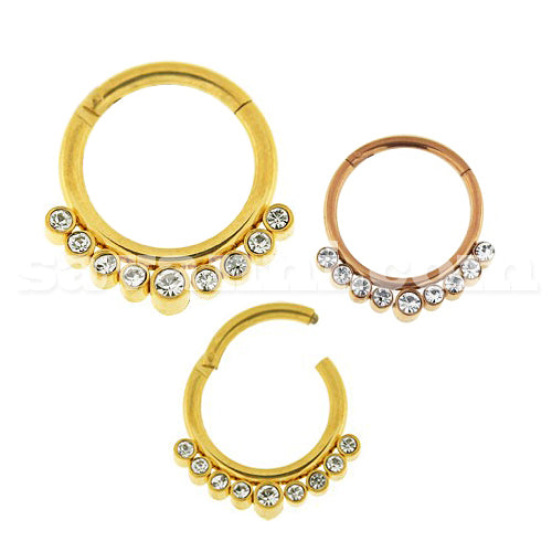 Guldfärgad Segment Ring Clicker Tiara