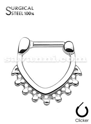 Septum Ring Kirurgiskt Stål Triangle with Beads