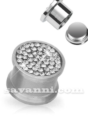 Tunnelplugg med Klar Strass 